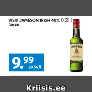 Allahindlus - VISKI JAMESON IRISH