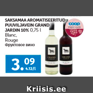 Allahindlus - SAKSAMAA AROMATISEERITUD PUUVILJAVEIN GRAND JARDIN