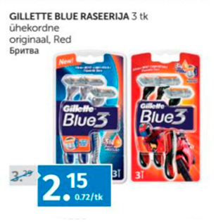 Allahindlus - GILLETTE BLUE RASEERIJA 3 TK