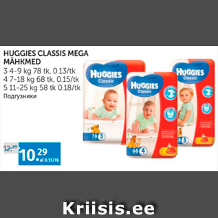 Allahindlus - HUGGIES CLASSIS MEGA MÄHKMED