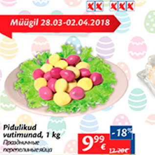 Allahindlus - Pidulikud vutimunad, 1 kg