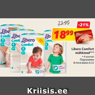 Allahindlus - Libero Comfort mähkmed*** • 4 suurust