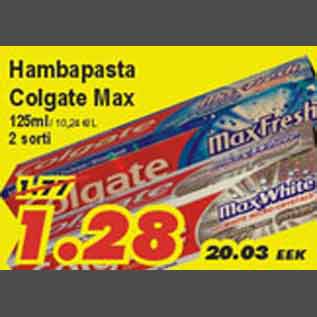 Allahindlus - Hambapasta Colgate Max