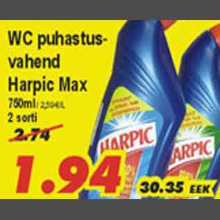 Allahindlus - WC puhastusvahend Harpic Max