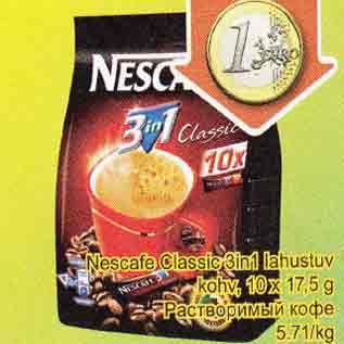 Allahindlus - Nescafe Classic 3in1 lahustuv kohv, 10 x 17,5 g