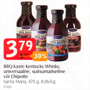 Allahindlus - BBQ-kaste Kentucly Whisky, universalne, suitsumaitseline või Chipotle