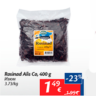 Allahindlus - Rosinad Alis Co, 400 g