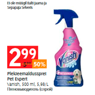 Allahindlus - Plekieemaldussprei Pet Expert