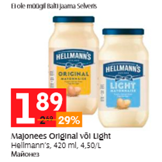 Allahindlus - Majonees Original või Light