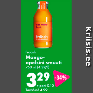 Скидка - Манго-апельсиновый смузи Froosh 750 мл