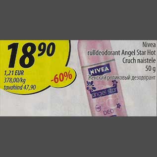 Allahindlus - Nivea rulldeodorant Andel Star Hot Cruch naistele