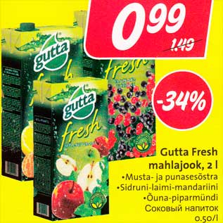 Allahindlus - Gutta Fresh mahlajook, 2 l