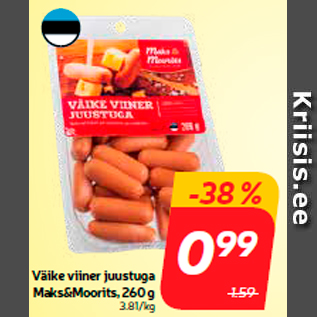 Allahindlus - Väike viiner juustuga Maks&Moorits, 260 g