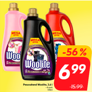 Скидка - Моющее средство Woolite, 3,6 л