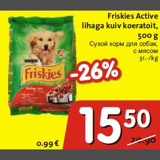 Allahindlus - Friskies Active lihaga kuiv koeratoit