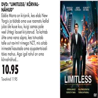 Allahindlus - DVD "Limitless/kõrvalnähud"