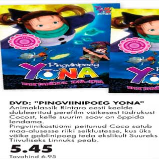 Allahindlus - DVD "Pingviinipoeg Yona"