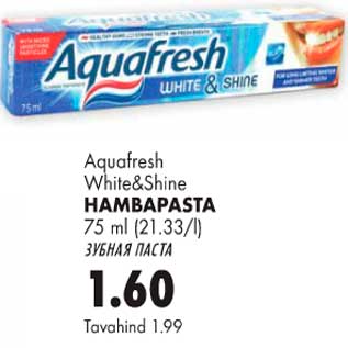 Allahindlus - Aguafresh White&Shine hambapasta