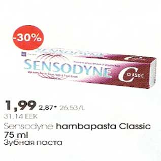 Allahindlus - Sensodyne hambapasta Classic