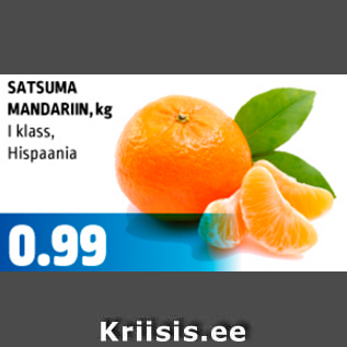 Allahindlus - SATSUMA MANDARIIN, kg