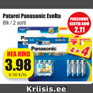 Allahindlus - Patarei Panasonic Evolta