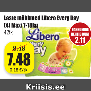 Allahindlus - Laste mähkmed Libero Every Day