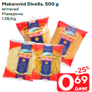 Allahindlus - Makaronid Divella, 500 g