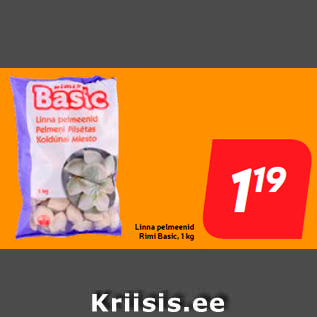 Allahindlus - Linna pelmeenid Rimi Basic, 1 kg