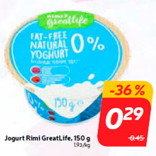 Скидка - Йогурт Rimi GreatLife, 150 г