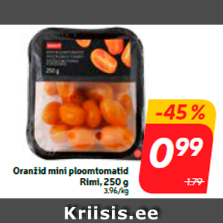 Allahindlus - Oranžid mini ploomtomatid Rimi, 250 g