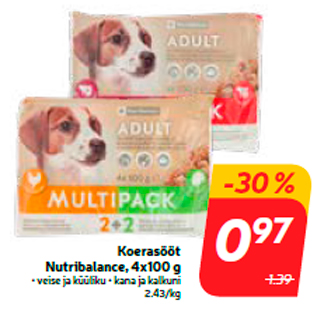 Allahindlus - Koerasööt Nutribalance, 4x100 g