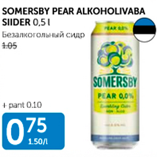 Allahindlus - SOMERSBY PEAR ALKOHOLIVABA SIIDER 0,5 l