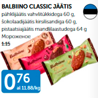 Allahindlus - BALBINO CLASSIC JÄÄTIS