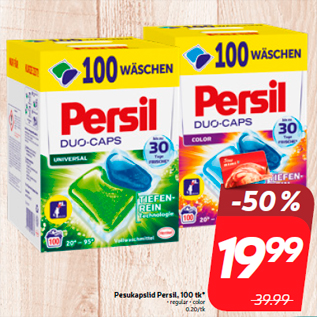 Allahindlus - Pesukapslid Persil, 100 tk*