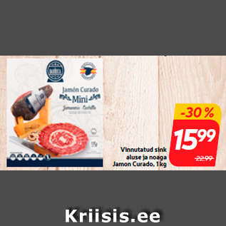 Allahindlus - Vinnutatud sink aluse ja noaga Jamon Curado, 1 kg