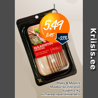Скидка - Копченое нарезанное мясо