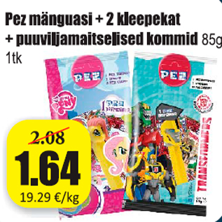 Скидка - Игрушка Pez + наклейки + фруктовая конфета