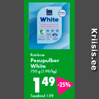 Allahindlus - Rainbow Pesupulber White 750 g