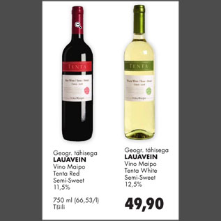 Allahindlus - Geogr. tähisega lauavein Vino Maipo
