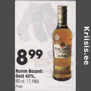 Allahindlus - Rumm Bacardi Gold 40%, 50 cl