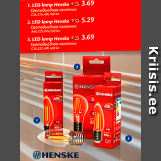 Allahindlus - LED lamp Henske