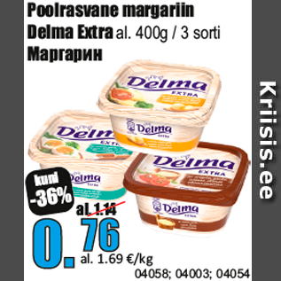 Allahindlus - Poolrasvane margariin Delma Extra