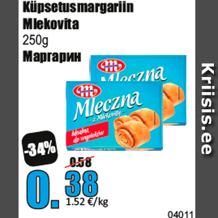 Allahindlus - Küpsetusmargariin Mlekovita 250g