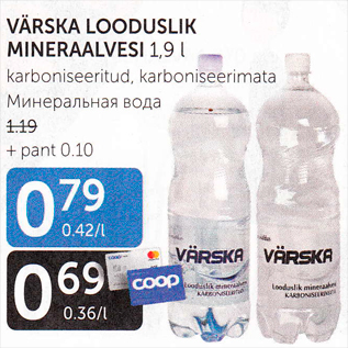 Allahindlus - VÄRSKA LOODUSLIK MINERAALVESI 1,9 l