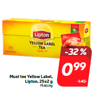 Скидка - Черный чай Lipton, 25х2г
