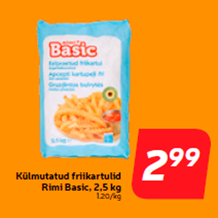 Скидка - Картофель фри замороженный Rimi Basic, 2,5 кг