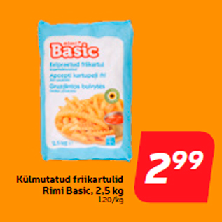 Allahindlus - Külmutatud friikartulid Rimi Basic, 2,5 kg