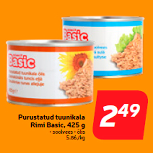 Allahindlus - Purustatud tuunikala Rimi Basic, 425 g