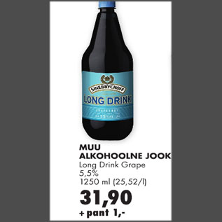 Allahindlus - MUU ALKOHOOLNE JOOK Long Drink Grape 5 5%