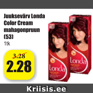 Allahindlus - Juuksevärv Londa Color Cream mahagonpruun (53) 1 tk